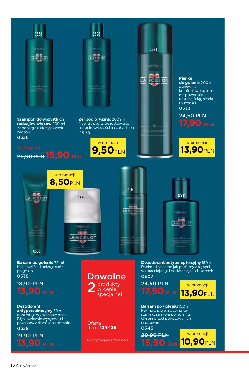 Gazetka promocyjna Faberlic - ważna 14.03 do 03.04.2022 - strona 124 - produkty: Balsam po goleniu, Dezodorant, Perfum, Pianka do golenia, Ser, Szampon