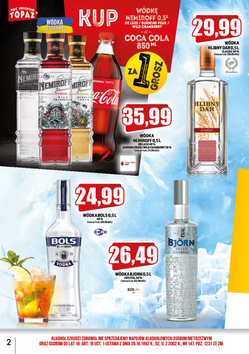 Gazetka promocyjna Topaz - Gazetka - ważna 01.06 do 30.06.2022 - strona 2 - produkty: Bols, Wódka