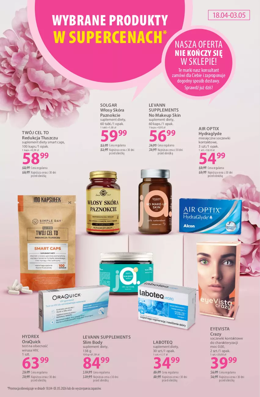 Gazetka promocyjna Hebe - Gazetka - ważna 18.04 do 03.05.2026 - strona 20 - produkty: Body, LG, Soczewki kontaktowe, Suplement diety