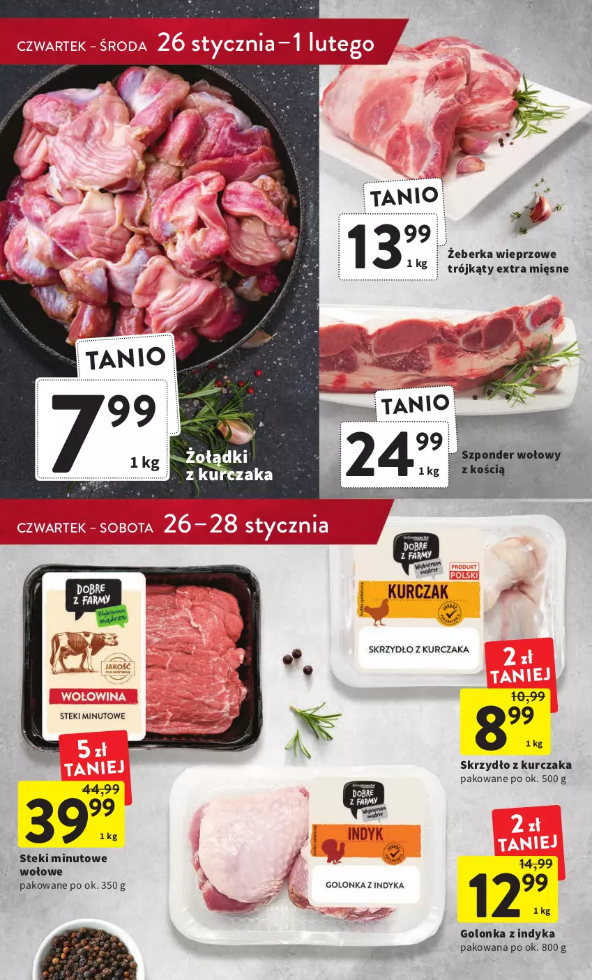 Gazetka promocyjna Intermarche - Gazetka Intermarche - ważna 26.01 do 01.02.2023 - strona 13 - produkty: Golonka z indyka, Kurczak, Stek, Szponder wołowy