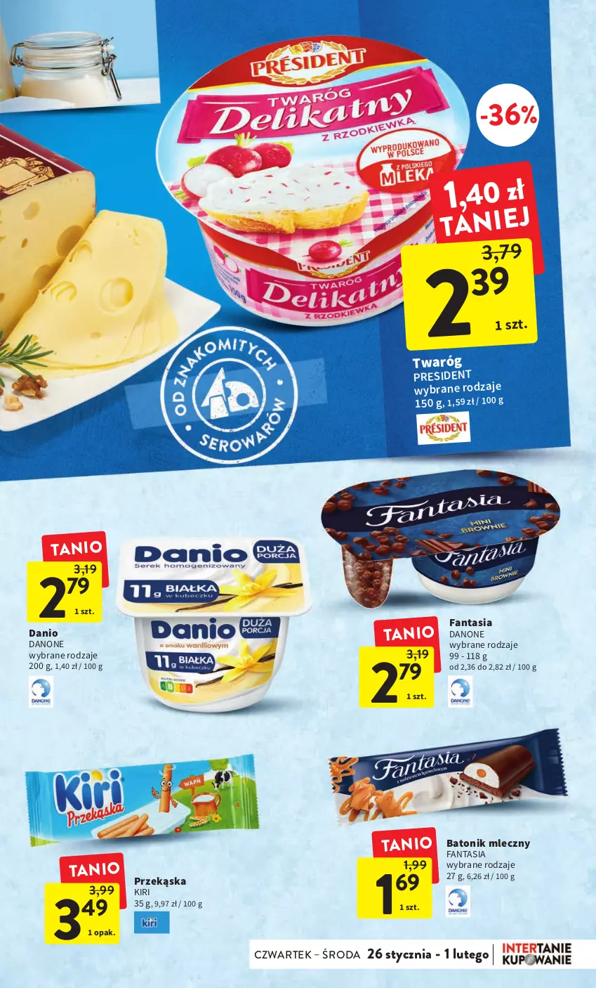 Gazetka promocyjna Intermarche - Gazetka Intermarche - ważna 26.01 do 01.02.2023 - strona 21 - produkty: Baton, Danio, Danone, Fa, Fanta, Tonik, Twaróg