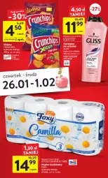 Gazetka promocyjna Intermarche - Gazetka Intermarche - Gazetka - ważna od 01.02 do 01.02.2023 - strona 5 - produkty: Papier, Chipsy, Papier toaletowy, Szampon, Crunchips, Foxy