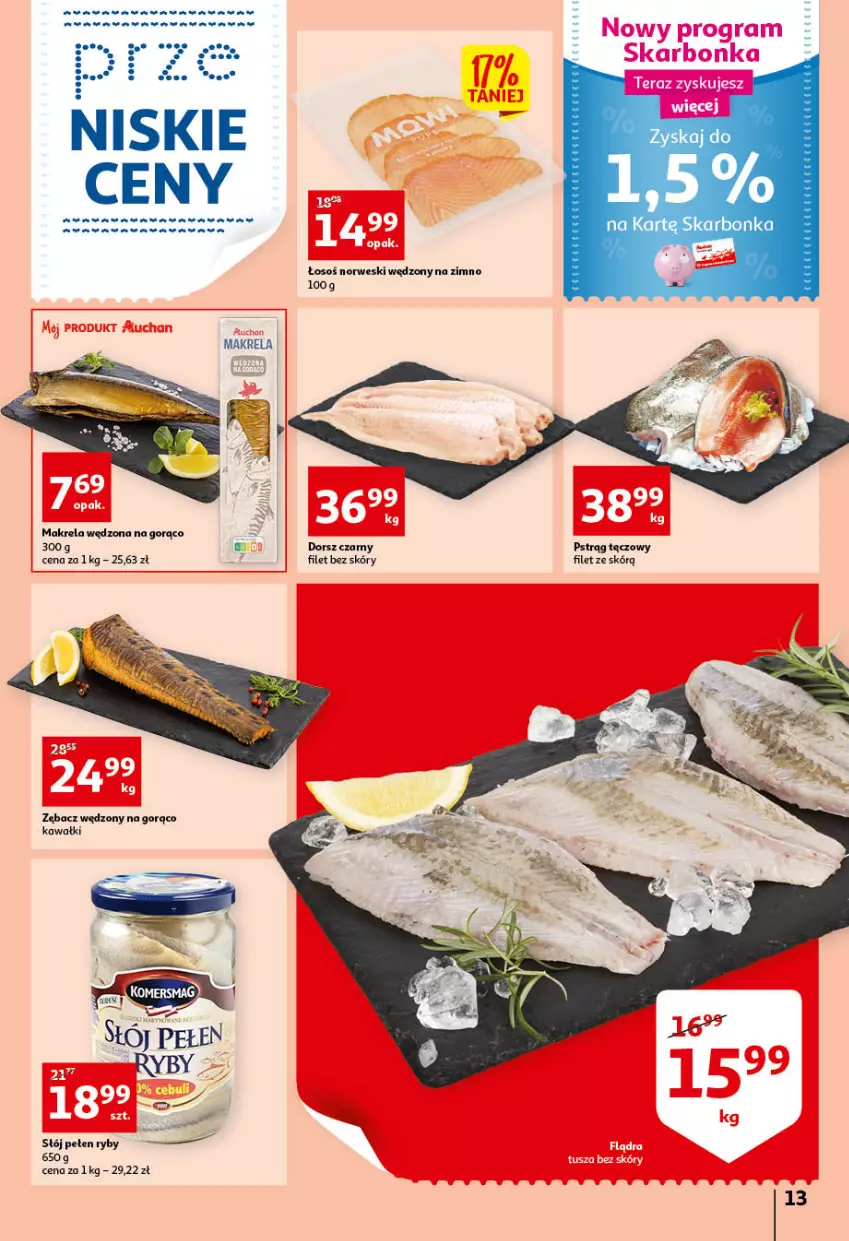 Gazetka promocyjna Auchan - przeNISKIE CENY przeWSPANIAŁE okazje Hipermarkety - ważna 21.04 do 27.04.2022 - strona 13 - produkty: Dorsz, Kawa, Pstrąg, Pstrąg tęczowy