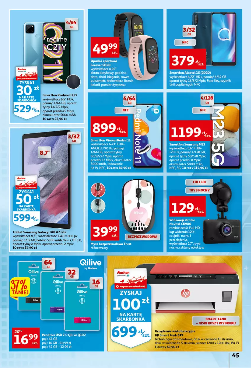 Gazetka promocyjna Auchan - przeNISKIE CENY przeWSPANIAŁE okazje Hipermarkety - ważna 21.04 do 27.04.2022 - strona 45 - produkty: Akumulator, Bateria, Gala, Kosz, Samsung, Smartfon, Tablet