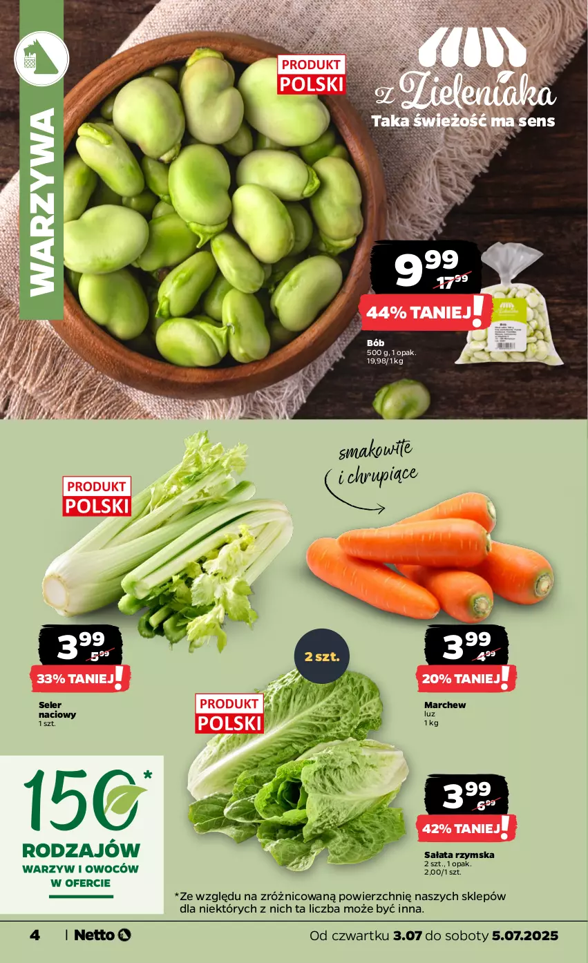 Gazetka promocyjna Netto - Od Czwartku - ważna 03.07 do 05.07.2025 - strona 4 - produkty: Sałat, Seler naciowy, Warzywa