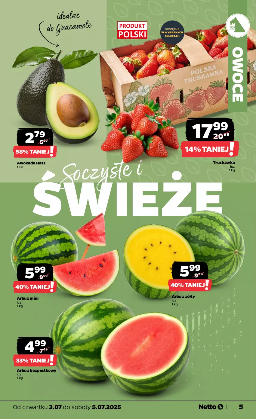Gazetka promocyjna Netto - Od Czwartku - ważna 03.07 do 05.07.2025 - strona 5 - produkty: Amol, Arbuz, Owoce