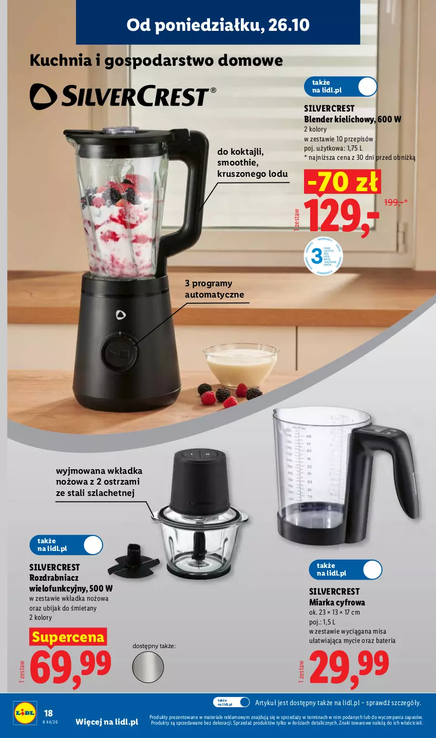 Gazetka promocyjna Lidl - Katalog - ważna 26.10 do 31.10.2026 - strona 22 - produkty: Bateria, Blender, Gra, Kuchnia, Miarka, Noż, Rozdrabniacz, Silvercrest, Smoothie
