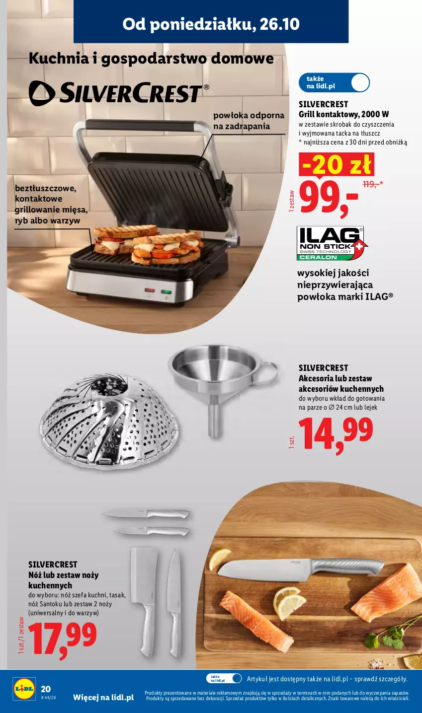 Gazetka promocyjna Lidl - Katalog - ważna 26.10 do 31.10.2026 - strona 24 - produkty: Fa, Grill, Grill kontaktowy, Kuchnia, Noż, Nóż szefa kuchni, Por, Silvercrest, Sok