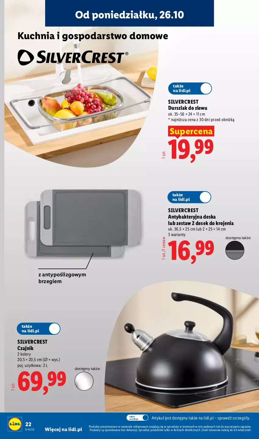 Gazetka promocyjna Lidl - Katalog - ważna 26.10 do 31.10.2026 - strona 26 - produkty: Czajnik, Durszlak, Kuchnia, Silvercrest, Zlew