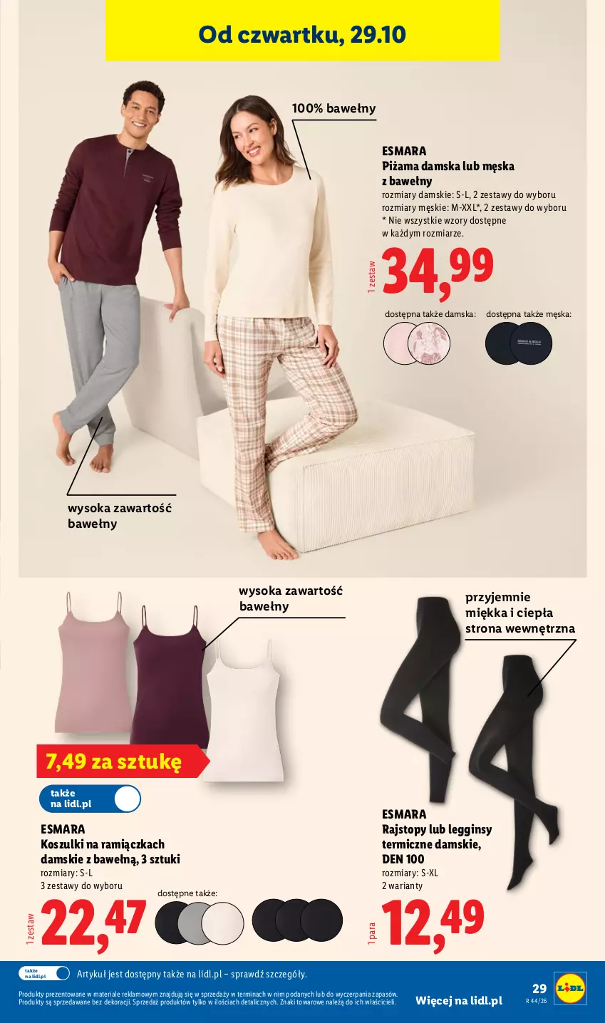 Gazetka promocyjna Lidl - Katalog - ważna 26.10 do 31.10.2026 - strona 35 - produkty: Gin, Kosz, Legginsy, Piżama, Rajstopy, Sok, Top
