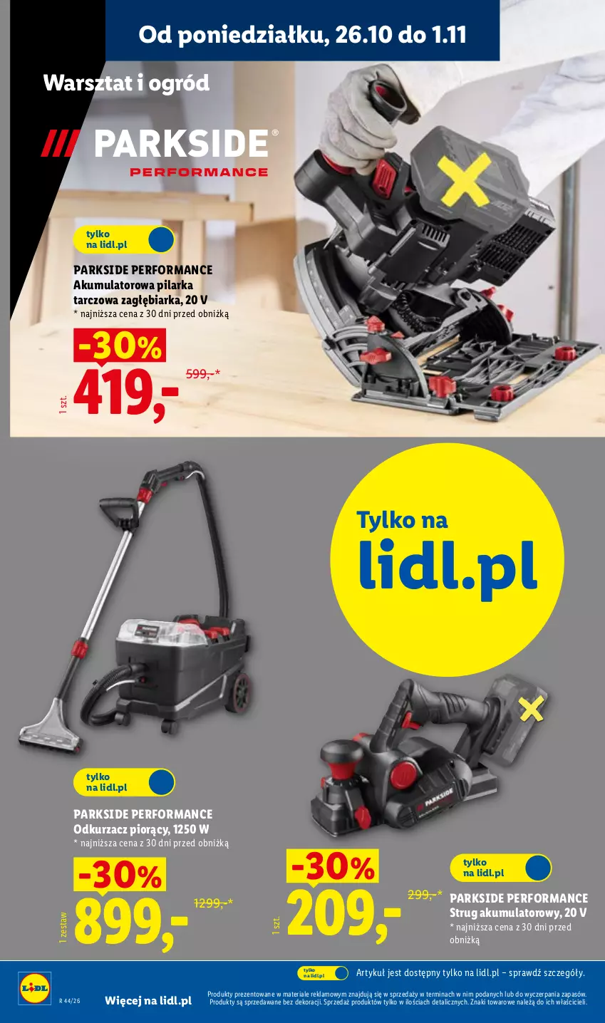 Gazetka promocyjna Lidl - Katalog - ważna 26.10 do 31.10.2026 - strona 8 - produkty: Akumulator, Odkurzacz, Ogród, Parkside, Pilarka tarczowa
