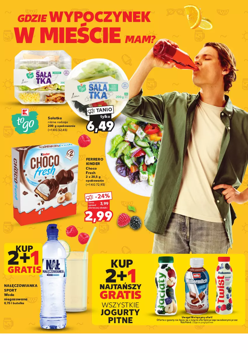 Gazetka promocyjna Kaufland - Kaufland - ważna 10.08 do 23.08.2023 - strona 2 - produkty: Ferrero, Gra, Jogurt, Kinder, Nałęczowianka, Por, Sałat, Sałatka, Sport, Waga, Woda, Woda niegazowana