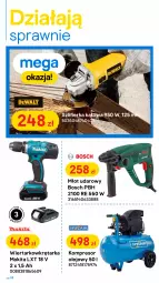 Gazetka promocyjna Castorama - Gazetka Castorama - Gazetka - ważna od 28.11 do 28.11.2021 - strona 32 - produkty: Młot udarowy, Przewód, Szlifierka kątowa, Makita, Wiertarkowkrętarka, Tarka, Wkręt, Kompresor olejowy, Młot, Wkrętarka, Szlifierka, Bosch, Olej, Kompresor