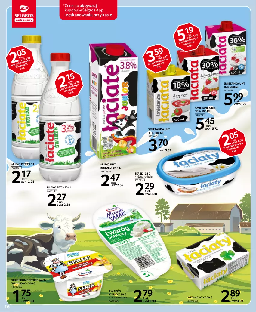 Gazetka promocyjna Selgros - Oferta spożywcza - ważna 25.03 do 05.04.2021 - strona 16 - produkty: LG, Mleko, Ser, Serek, Serek homogenizowany, Twaróg