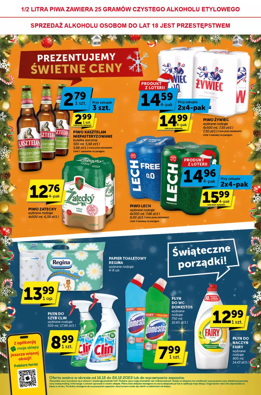 Gazetka promocyjna ABC - ważna 14.12 do 24.12.2023 - strona 8 - produkty: Fa, Fairy, Gin, Gra, Papier, Papier toaletowy, Piwa