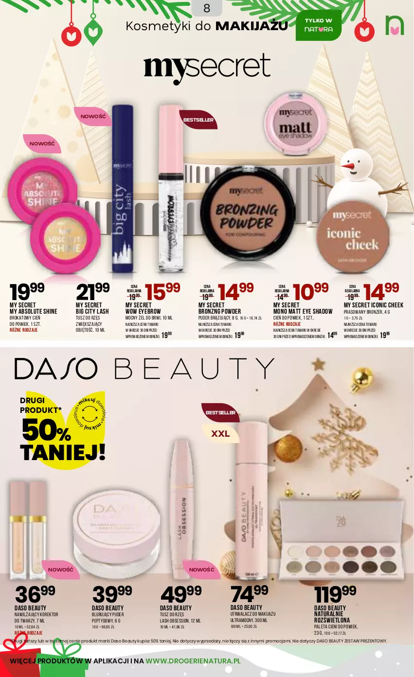Gazetka promocyjna Drogerie Natura - Gazetka Drogerie Natura - ważna 10.12 do 28.12.2025 - strona 8 - produkty: Absolut, Bronzer, Cień, Korektor do twarzy, Makijaż, Paleta, Puder, SESSIO, Tusz, Zestaw prezentowy