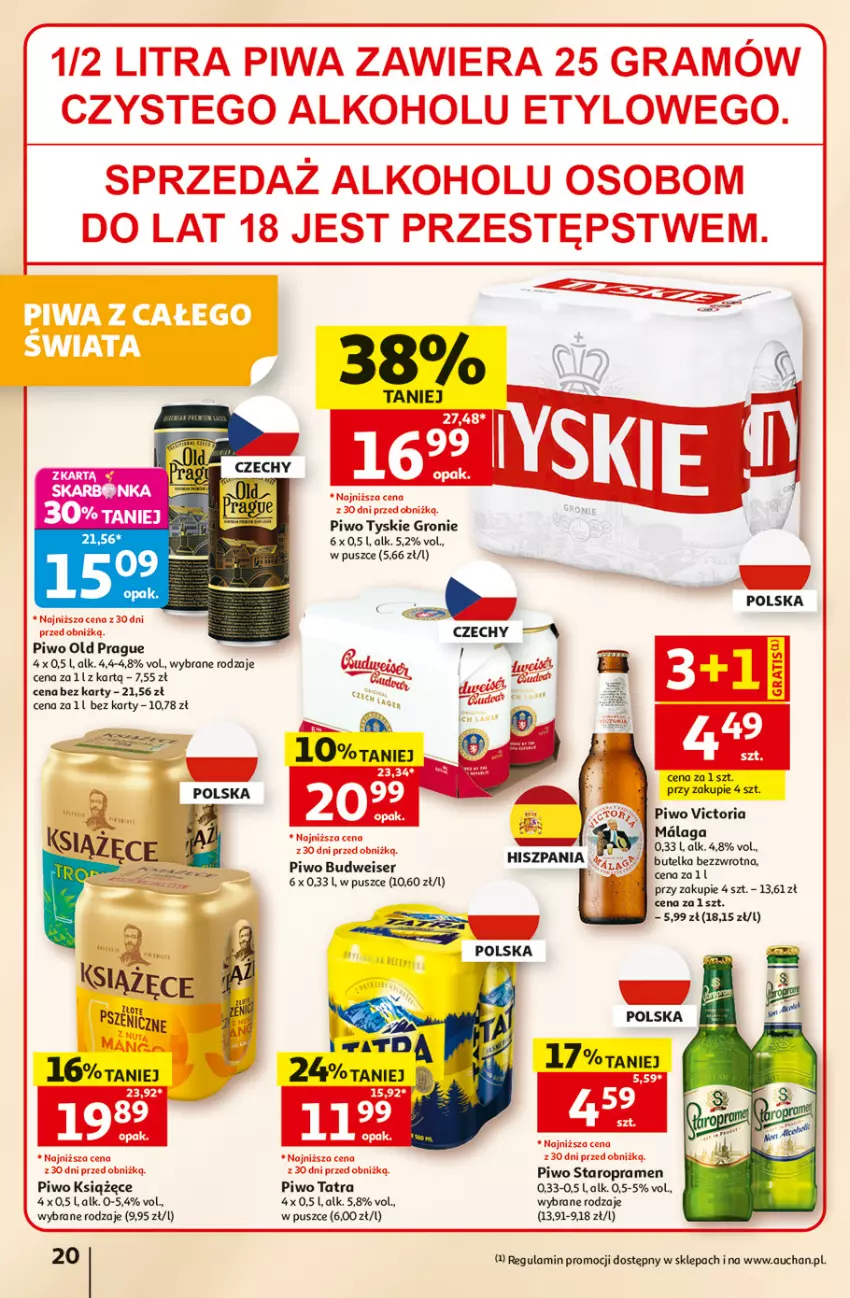 Gazetka promocyjna Auchan - 30 Lat Hipermarket - ważna 25.06 do 01.07.2026 - strona 20 - produkty: Gra, Książęce, Piwa, Piwo, Ser, Tatra, Tyskie