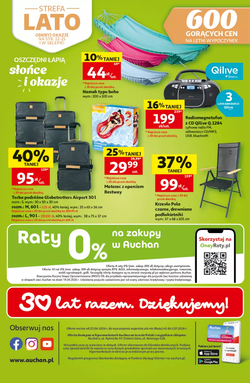 Gazetka promocyjna Auchan - 30 Lat Hipermarket - ważna 25.06 do 01.07.2026 - strona 45 - produkty: Fa, Gra, Hama, Krzesło, Materac, Por, Ser, Tera, Torba