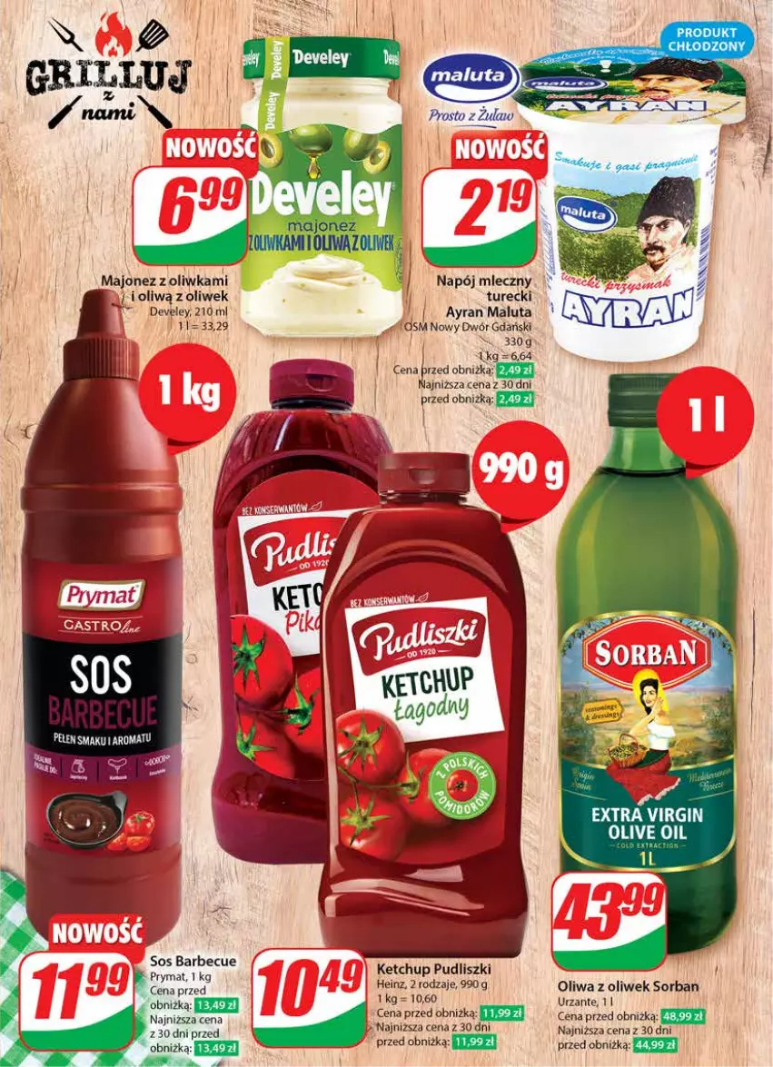 Gazetka promocyjna Dino - Gazetka 24 / 2024 - ważna 12.06 do 18.06.2024 - strona 21 - produkty: Gin, Grill, Heinz, Ketchup, Napój, Napój mleczny, Oliwa, Oliwa z oliwek, Prymat, Pudliszki, Sos