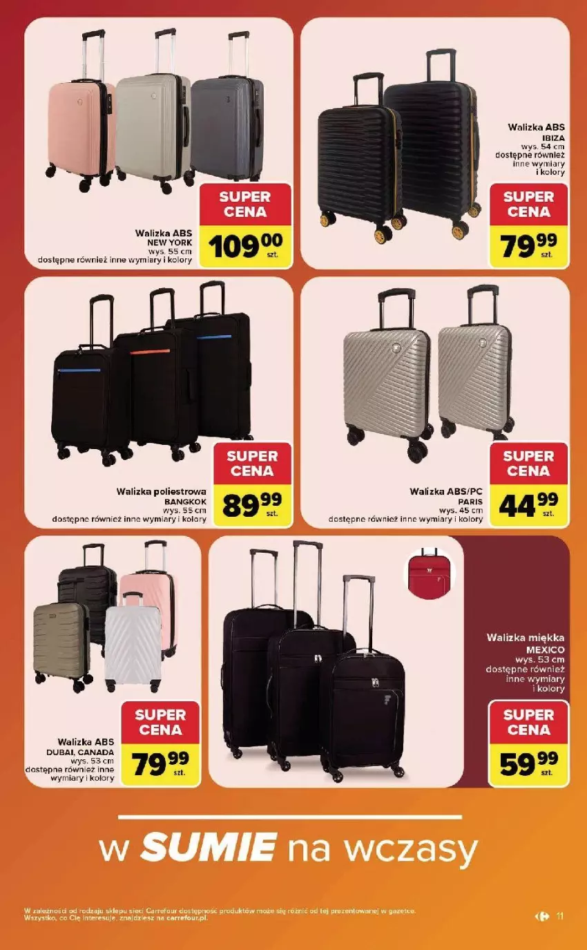 Gazetka promocyjna Carrefour - Gazetka Carrefour w SUMIE same okazje - ważna 24.08 do 05.09.2026 - strona 11 - produkty: Walizka