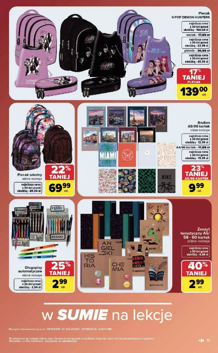 Gazetka promocyjna Carrefour - Gazetka Carrefour w SUMIE same okazje - ważna 24.08 do 05.09.2026 - strona 15 - produkty: Długopis, Lion, Olej, Plecak