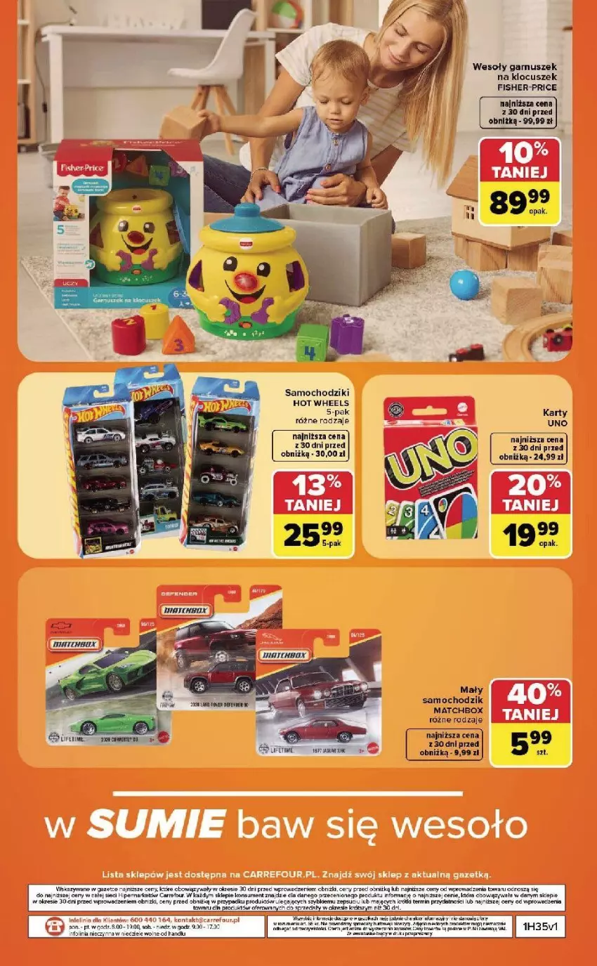 Gazetka promocyjna Carrefour - Gazetka Carrefour w SUMIE same okazje - ważna 24.08 do 05.09.2026 - strona 16 - produkty: Chodzik, Fa, Fisher-Price, Garnuszek, Hot Wheels, Rum, Samochodziki