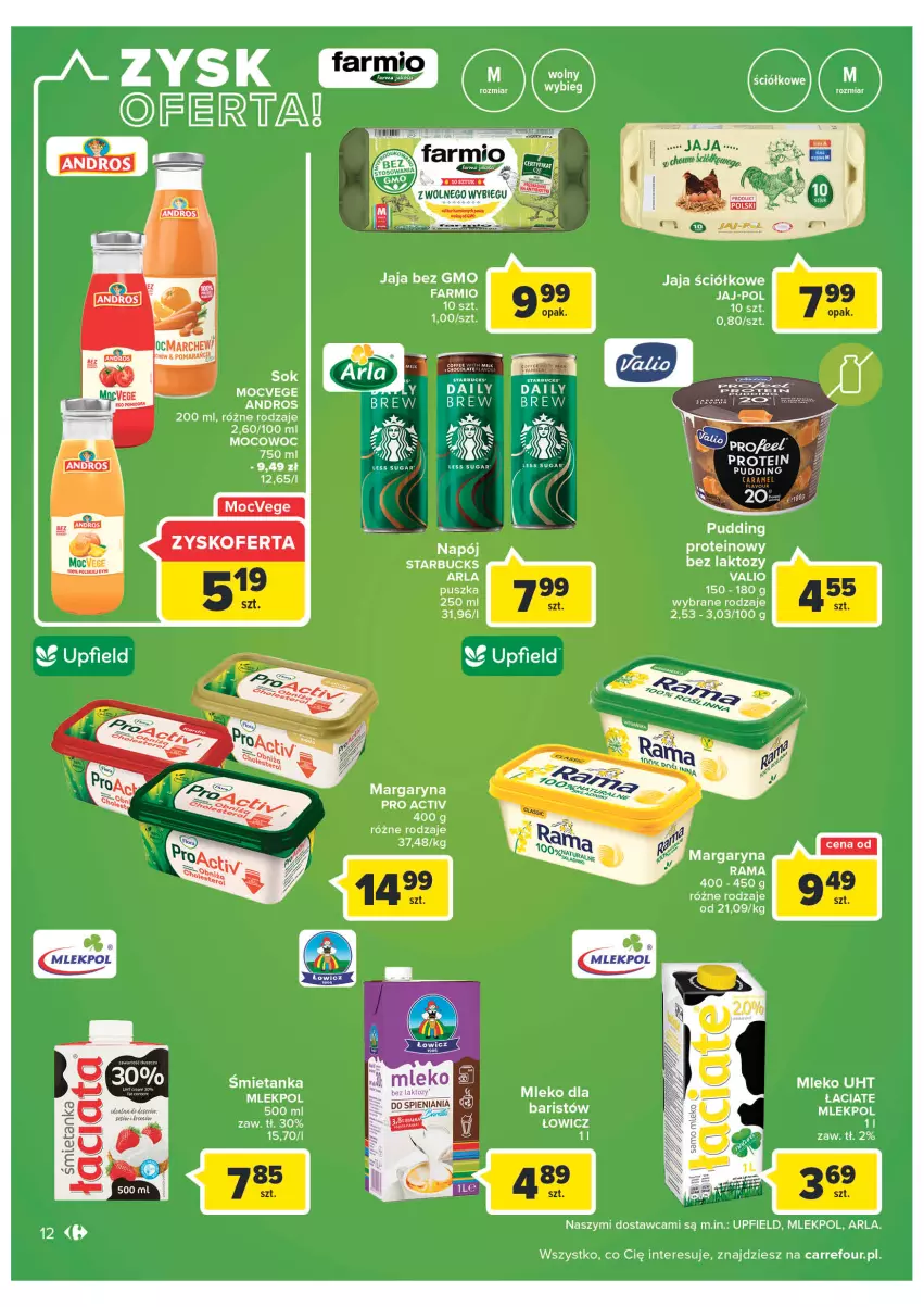 Gazetka promocyjna Carrefour - Gazetka Carrefour Zyskoteka - ważna 18.10 do 22.10.2022 - strona 12 - produkty: Fa, Jaja, Margaryna, Mleko, Napój, Rama