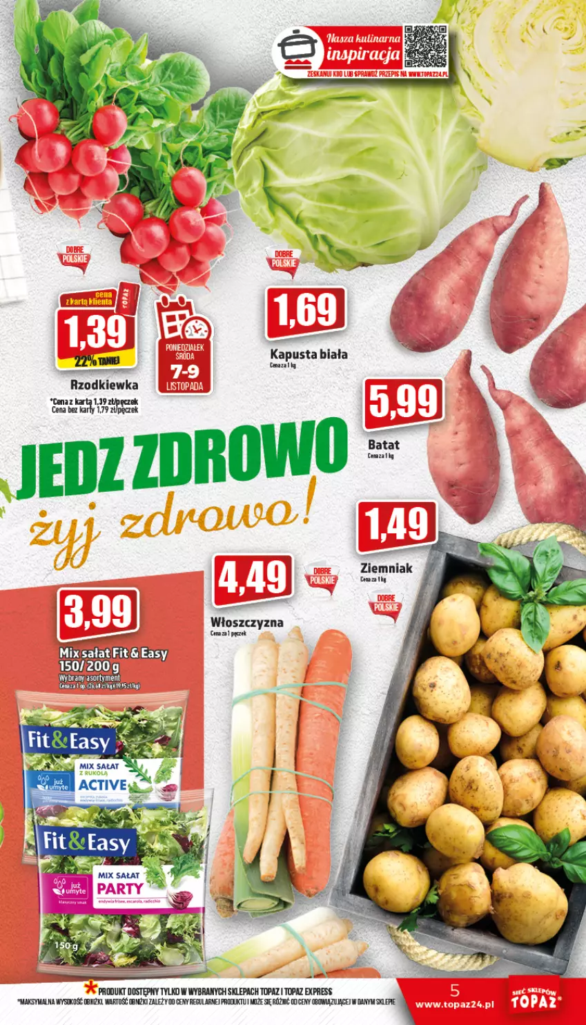 Gazetka promocyjna Topaz - Gazetka - ważna 03.11 do 09.11.2022 - strona 5 - produkty: Rzodkiewka, Sok, Top