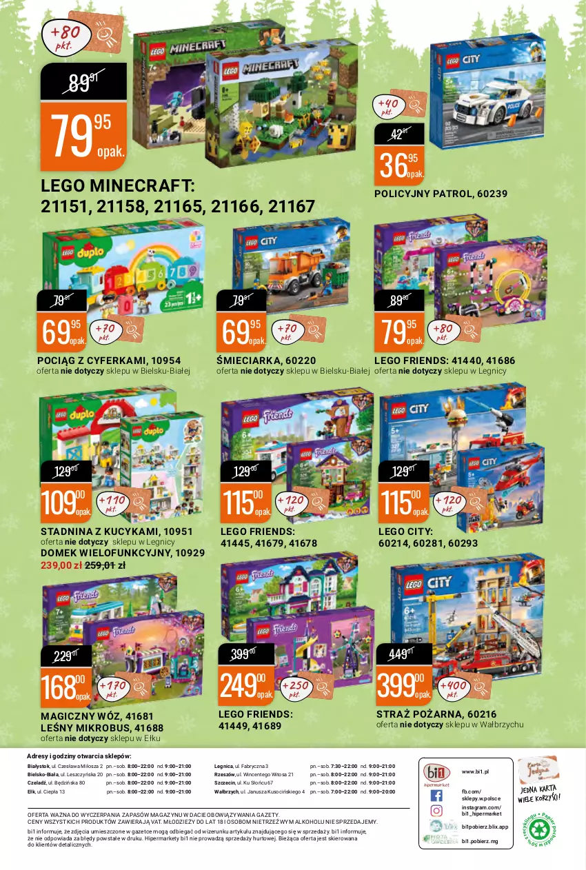 Gazetka promocyjna Bi1 - Święta marzeń - ważna 17.11 do 06.12.2021 - strona 16 - produkty: Dres, Fa, Gra, LEGO, LEGO City, LEGO Friends, LEGO Minecraft, Minecraft, Pociąg, Straż pożarna