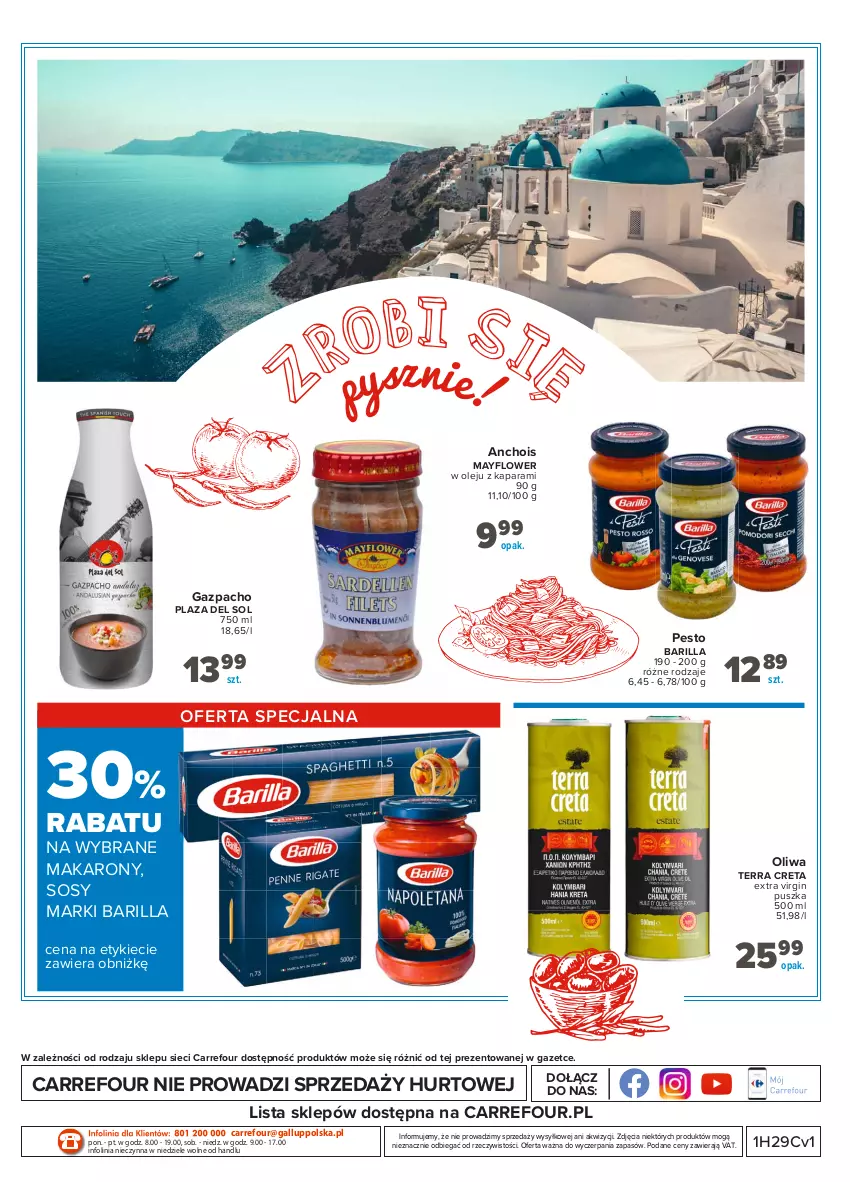 Gazetka promocyjna Carrefour - Gazetka Kuchnia śródziemnomorska - ważna 19.07 do 31.07.2021 - strona 20 - produkty: Barilla, Gin, Makaron, O nas, Olej, Pesto, Sos