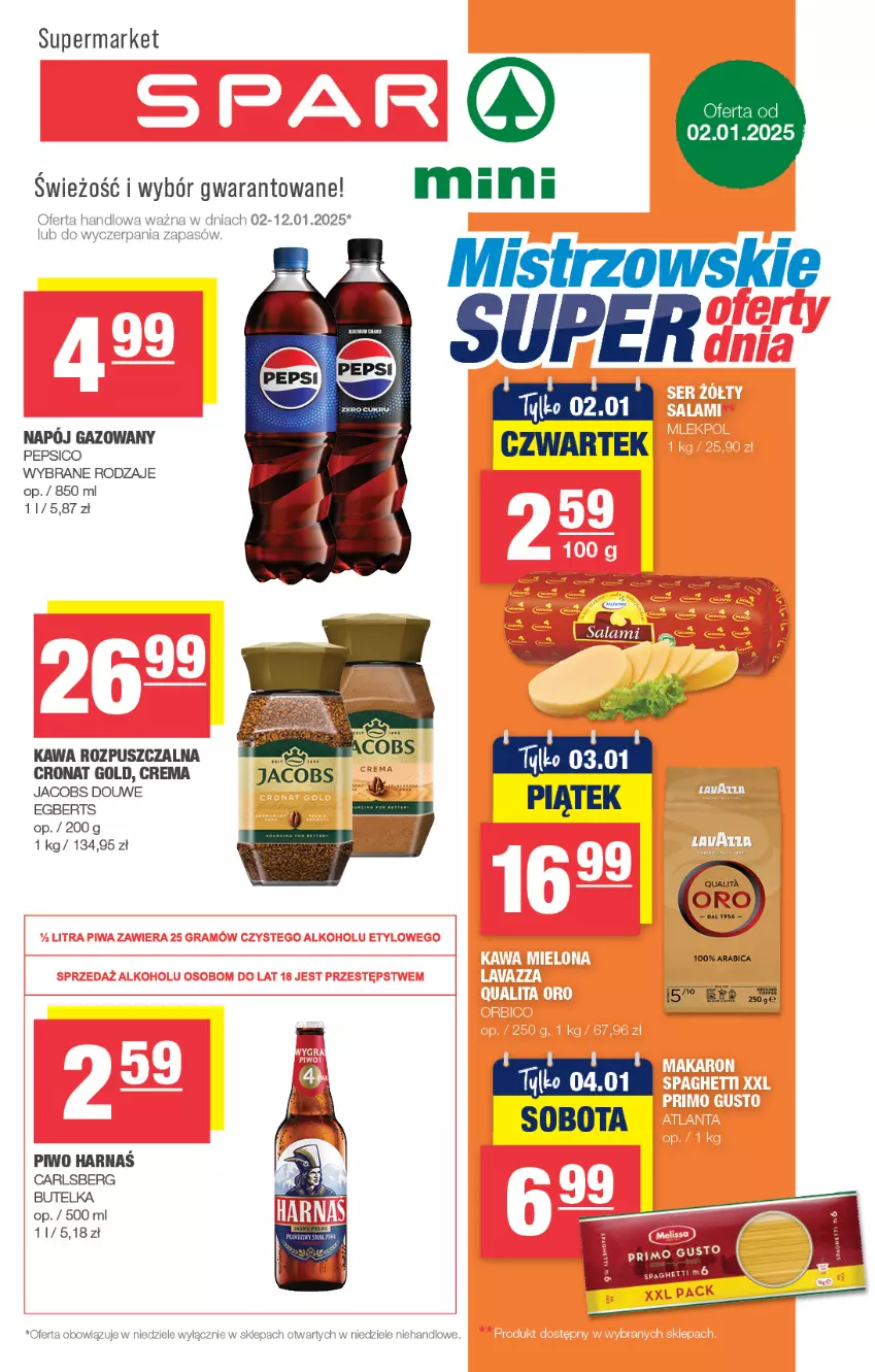 Gazetka promocyjna Spar - Spar-Mini - ważna 01.01 do 11.01.2025 - strona 1 - produkty: BIC, Carlsberg, Kawa, Kawa rozpuszczalna, Napój, Piwo