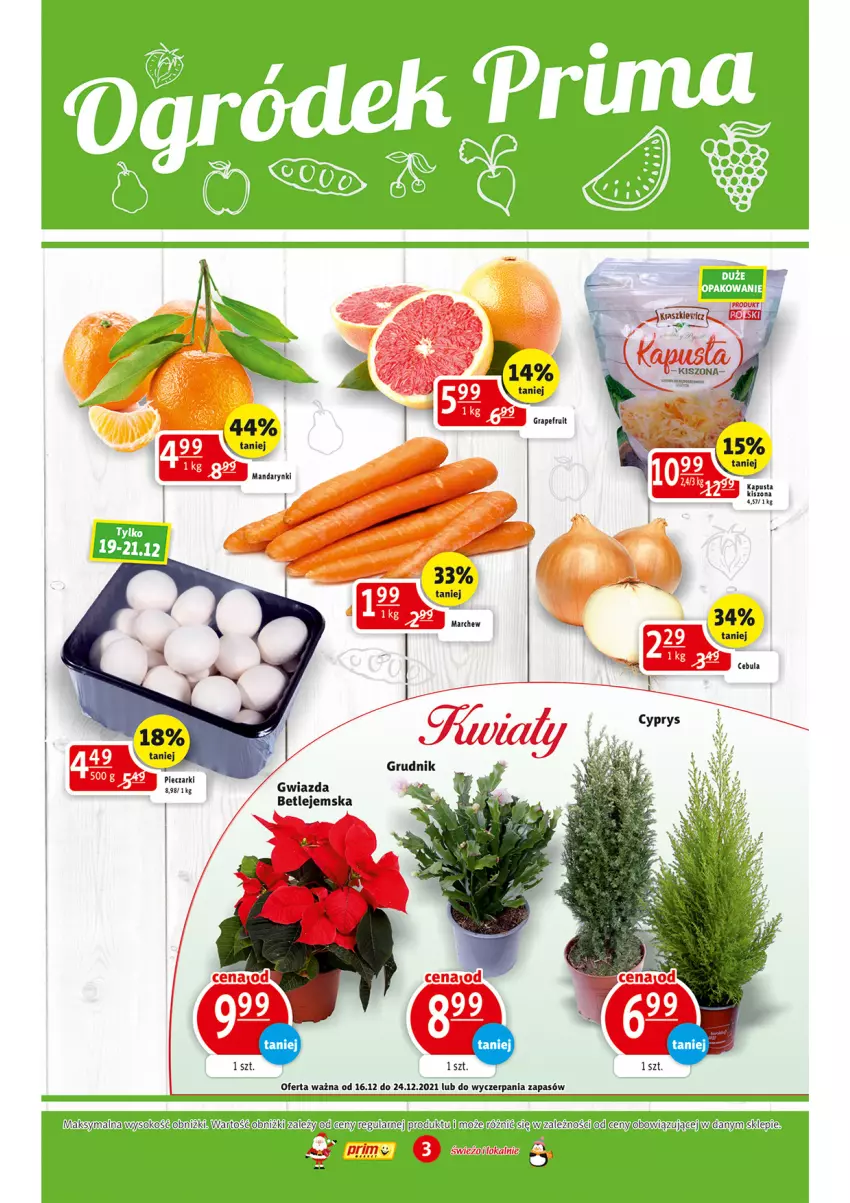 Gazetka promocyjna Prim Market - Gazetka - ważna 16.12 do 24.12.2021 - strona 3 - produkty: Cebula, Gwiazda, Piec, Sok