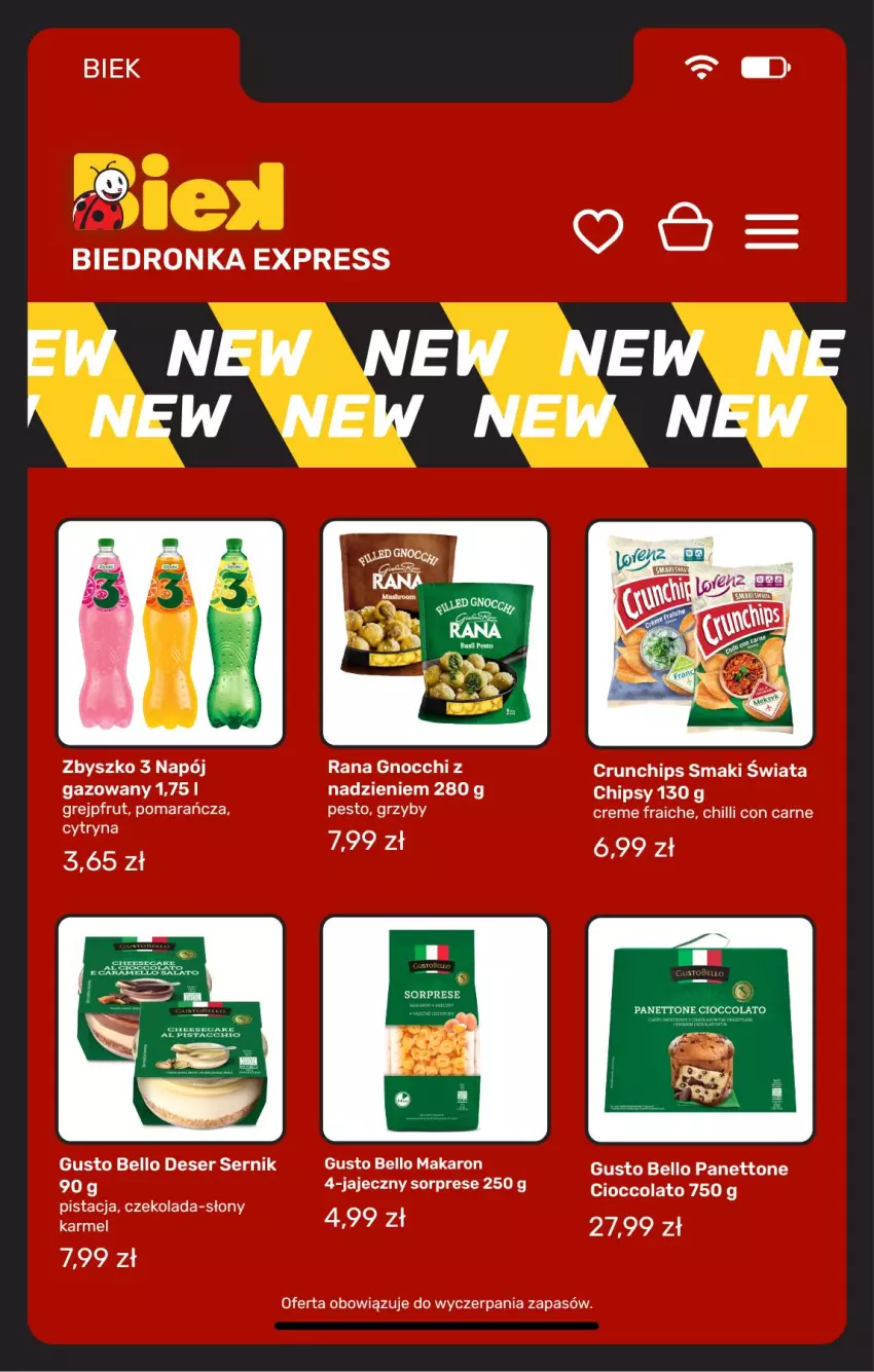 Gazetka promocyjna Biedronka - BIEK - ważna 30.10 do 06.11.2026 - strona 24 - produkty: Bell, Chipsy, Crunchips, Czekolada, Gnocchi, Grejpfrut, Grzyby, Makaron, Napój, Pesto