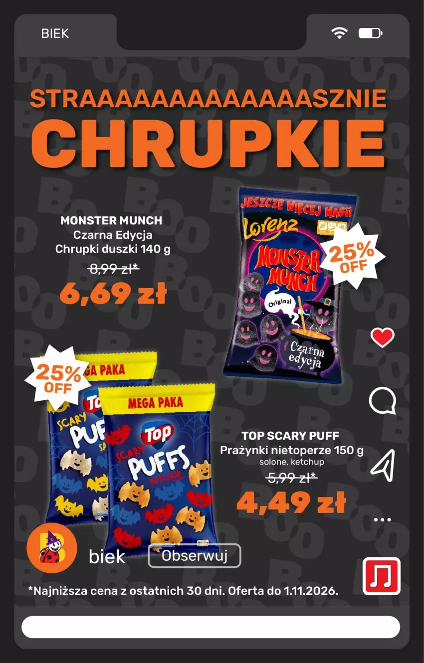 Gazetka promocyjna Biedronka - BIEK - ważna 30.10 do 06.11.2026 - strona 7 - produkty: Chrupki, Ketchup, Monster Munch, Puf, Top