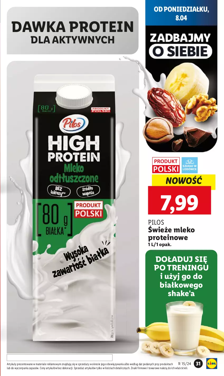 Gazetka promocyjna Lidl - GAZETKA - ważna 08.04 do 10.04.2024 - strona 31 - produkty: Mleko, Pilos