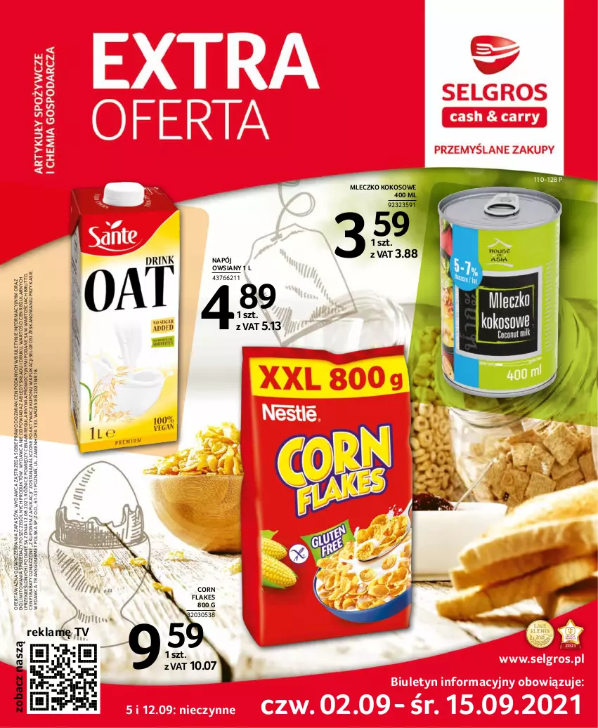 Gazetka promocyjna Selgros - Extra Oferta - ważna 01.09 do 30.09.2021 - strona 1 - produkty: Corn flakes, Fa, Kokos, LG, Mleczko, Napój, Tran