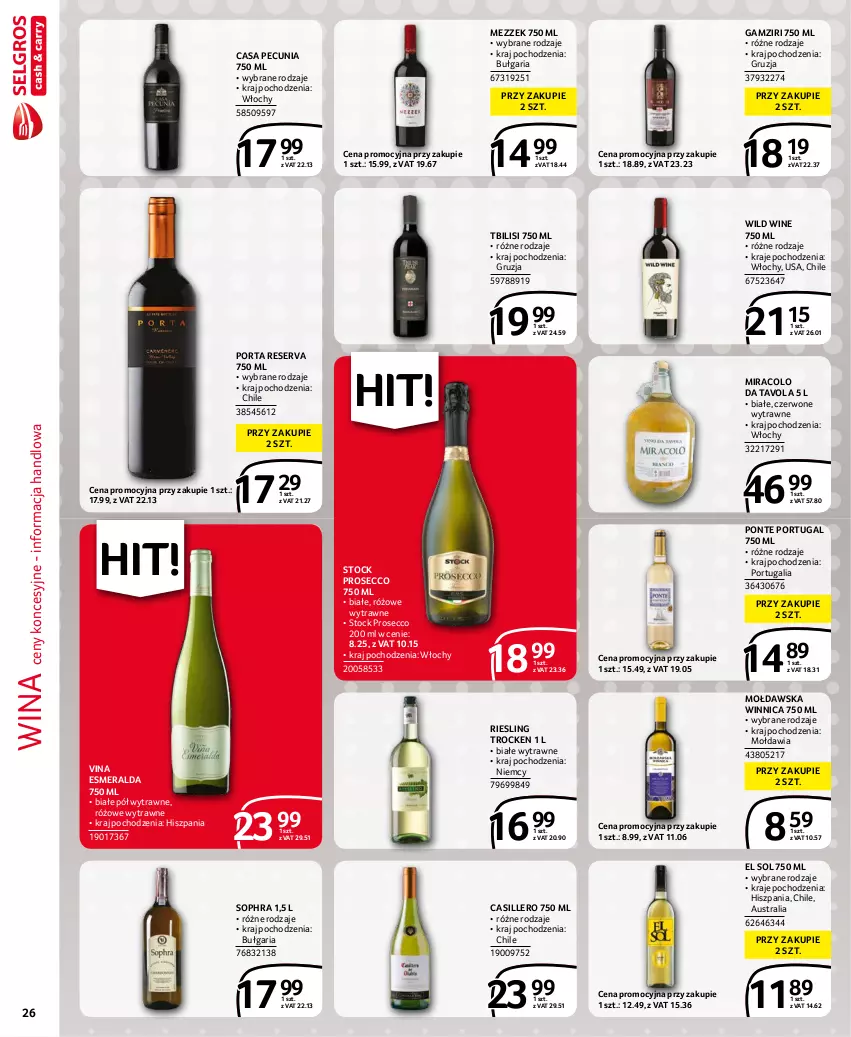 Gazetka promocyjna Selgros - Extra Oferta - ważna 01.09 do 30.09.2021 - strona 26 - produkty: Por, Prosecco, Ser, Stock