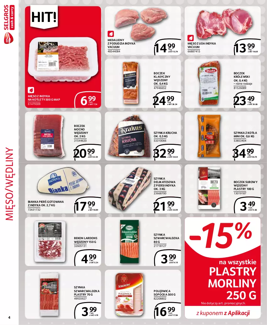 Gazetka promocyjna Selgros - Extra Oferta - ważna 01.09 do 30.09.2021 - strona 4 - produkty: Beko, Bianka, Boczek, Kotlet, Królewski, Lion, Mięso, Mięso z indyka, Morliny, Polędwica, Szynka, Szynka delikatesowa