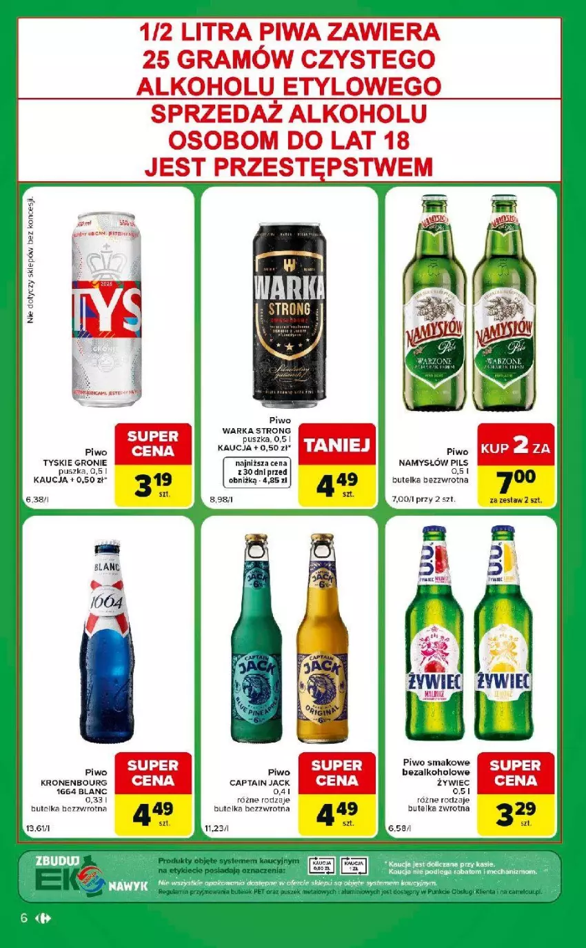 Gazetka promocyjna Carrefour - Gazetka Express w SUMIE ekspresowe zakupy - ważna 28.07 do 03.08.2026 - strona 6 - produkty: Captain Jack, Namysłów, Piwa, Piwo, Tyskie, Warka