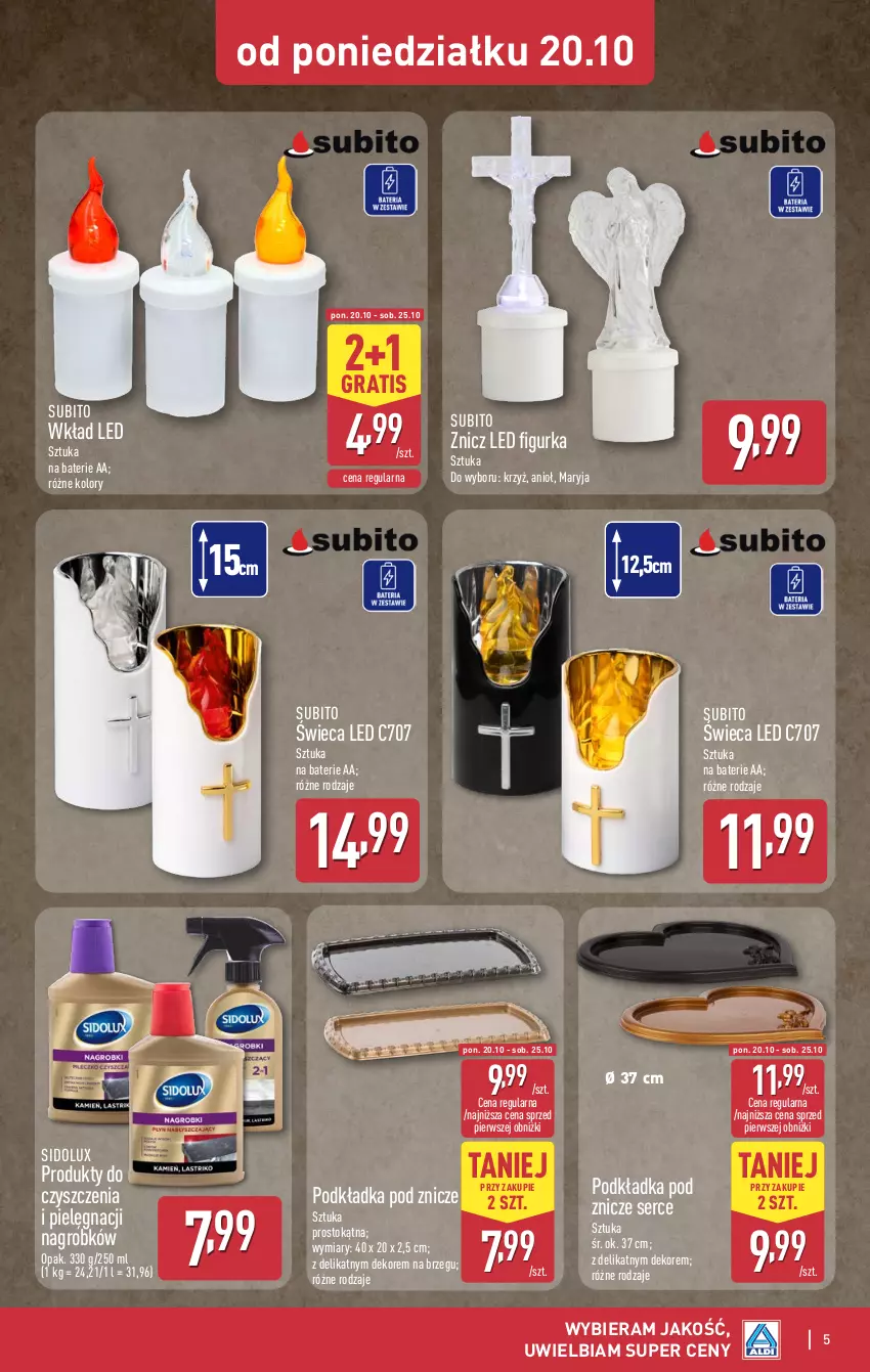 Gazetka promocyjna Aldi - Artykuły przemysłowe i tekstylia - ważna 22.10 do 25.10.2025 - strona 5 - produkty: Gra, Podkład, Podkładka, Podkładka pod znicz, Ser, Sidolux, Znicz