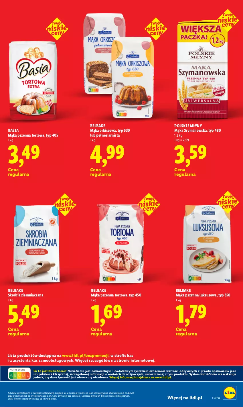 Gazetka promocyjna Lidl - Rewolucja cenowa! - ważna 08.07 do 31.08.2026 - strona 15 - produkty: Basia, Mąka, Mąka pszenna, Polskie Młyny, Skrobia ziemniaczana