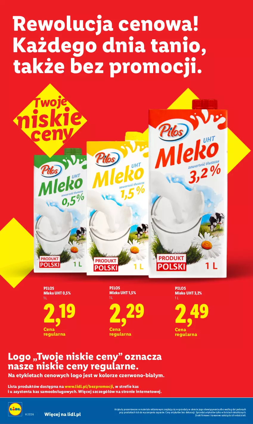 Gazetka promocyjna Lidl - Rewolucja cenowa! - ważna 08.07 do 31.08.2026 - strona 22 - produkty: Mleko, Pilos
