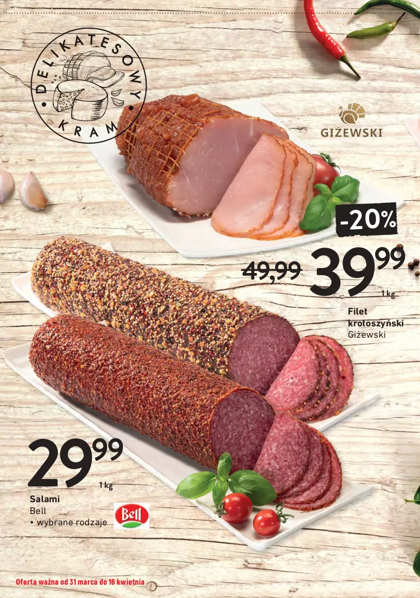 Gazetka promocyjna Intermarche - Delikatesowy kram - ważna 31.03 do 16.04.2022 - strona 4 - produkty: Bell, Polędwica, Salami, Szynka