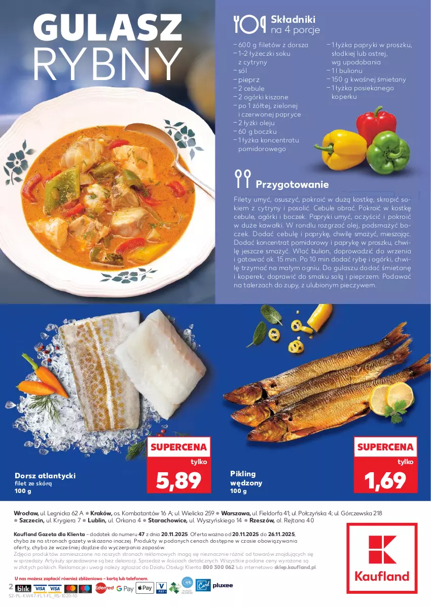 Gazetka promocyjna Kaufland - Kaufland - ważna 20.11 do 26.11.2025 - strona 2 - produkty: Boczek, Bulion, Cytryny, Dorsz, Fa, Kawa, Koncentrat pomidorowy, Lion, Olej, Orka, Piec, Pieprz, Por, Sok, Sól, Talerz, Wagi