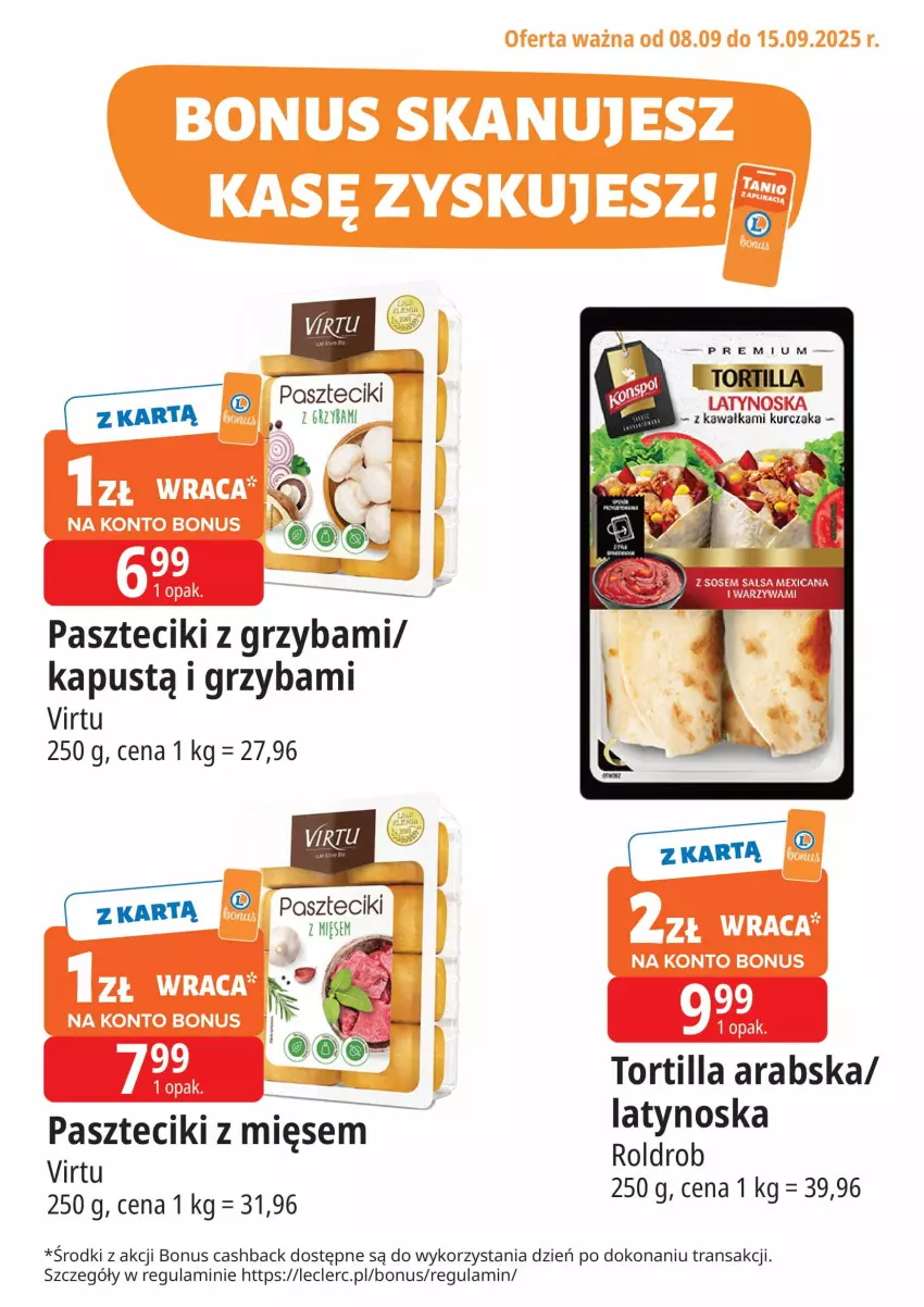 Gazetka promocyjna E Leclerc - ważna 08.09 do 19.09.2025 - strona 2 - produkty: Fa, Kapustą, Kawa, Kurczak, Tortilla, Tran, Virtu