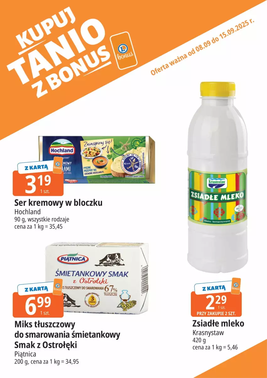 Gazetka promocyjna E Leclerc - ważna 08.09 do 19.09.2025 - strona 5 - produkty: Fa, Hochland, Miks tłuszczowy, Mleko, Piątnica, Ser