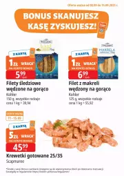 Gazetka promocyjna E Leclerc - Gazetka - ważna od 19.09 do 19.09.2025 - strona 1 - produkty: Filet z makreli, Tran, Krewetki