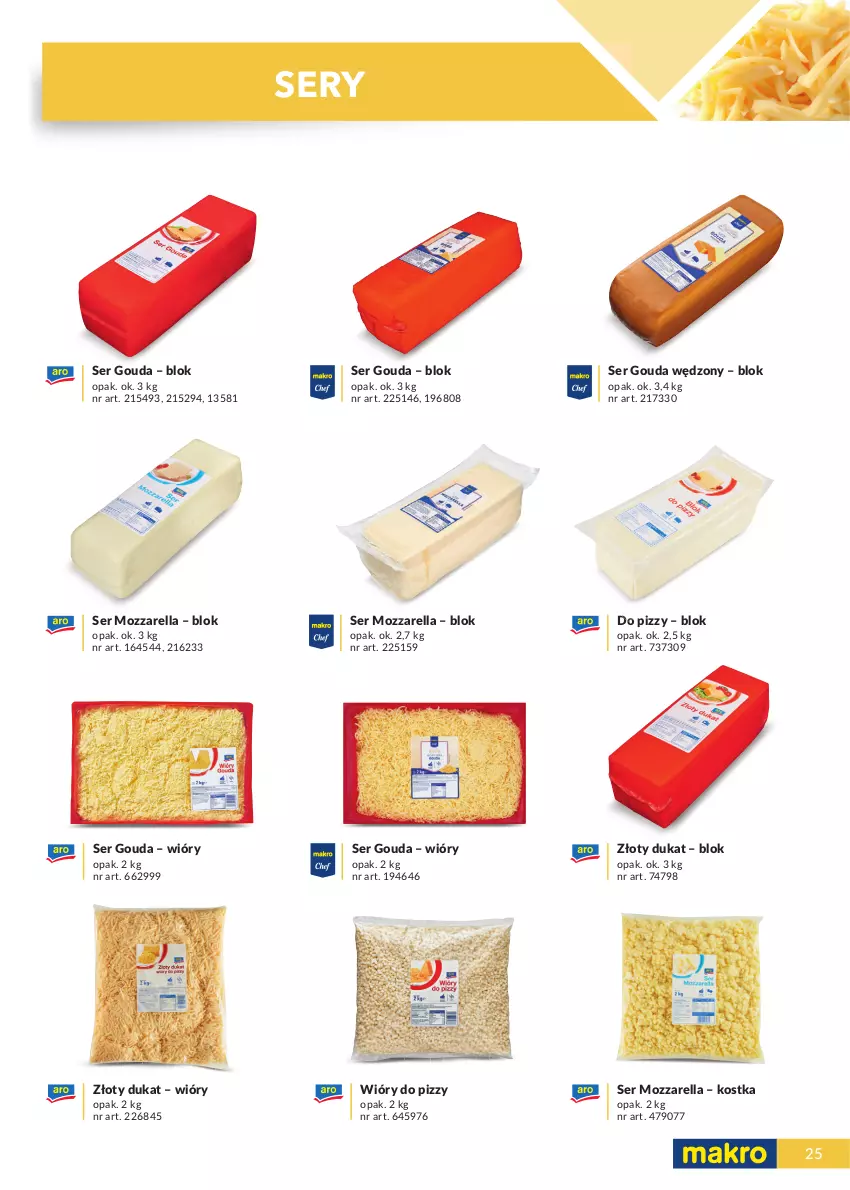 Gazetka promocyjna Makro - [Oferta specjalna] Katalog produktowy Marki MAKRO - ważna 01.06.2021 do 28.02.2022 - strona 25 - produkty: Gouda, Mozzarella, Ser, Złoty dukat