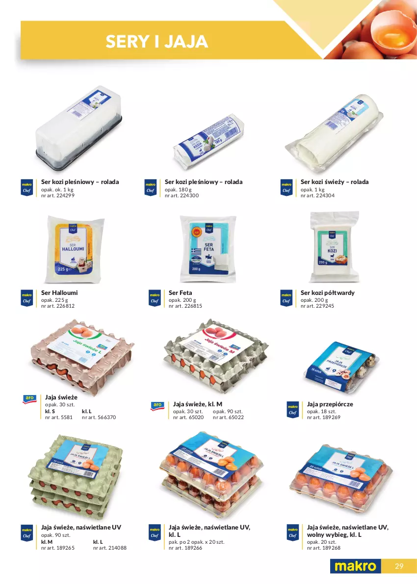 Gazetka promocyjna Makro - [Oferta specjalna] Katalog produktowy Marki MAKRO - ważna 01.06.2021 do 28.02.2022 - strona 29 - produkty: Feta, Jaja, Rolada, Ser, Ser kozi