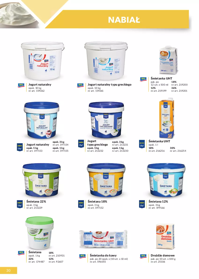 Gazetka promocyjna Makro - [Oferta specjalna] Katalog produktowy Marki MAKRO - ważna 01.06.2021 do 28.02.2022 - strona 30 - produkty: Drożdże, Jogurt, Jogurt naturalny